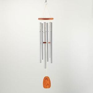 Woodstock Chimes AGLS The ORIGINAL Guaranteed Musically Tuned Amazing Grace Wind Chime, Large, Silver