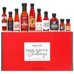 Thoughtfully Gifts, Hot Sauce Challenge Gift Set, Includes Spicy Hot Sauces for a Hot Sauce Challenge, Pack of 10