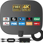 450+ Miles Range TV Antenna - Indoor & Outdoor Digital Antenna for Ultra HDTV and Old TV with Advanced Signal Booster-18ft Coax Cable