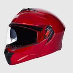 STUDDS Trooper ISI and DOT Certified Gloss Finish Flip-up Full Face Helmet for Men and Women with Inner Sun Visor (Black L)