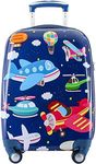 GURHODVO Kids Carry On Luggage for Boy's, Girl's Children Rolling Suitcase with 4 Spinner Wheels Hardshell Case for Toddler to Travel (airplane)