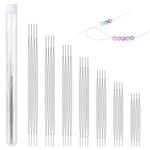 28 Pcs 7 Sizes Beading Needles, Big Eye Beading Needles Seed Beads Needles for Beading Jewelry Making with Needle Bottle