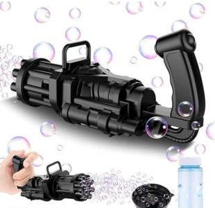 Lai Lai Electric Gatling Bubble Gun for Kids with Soap Solution Indoor and Outdoor Toys for Toddlers 8 Hole Bubble Launcher Machine for Girls and Boys Multicolour