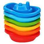 TECHNOK Bath Boats- Multi-Colored Baby Bath Toys - Fun and Educational Bath Toys for Toddlers - Stackable Bath Toy - Toddler Bath Toys for Girls and Boys