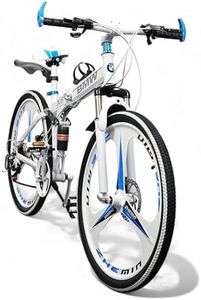 Dunedin Bikes, X6 Cycle Foldable Sports Bicycle Mountain Bike/Cycle 26 Inch Carbon Steel Frame Folding Bicycle with 21 Speed Gear and Double Disc Brake.White (Unisex) (Blacks)