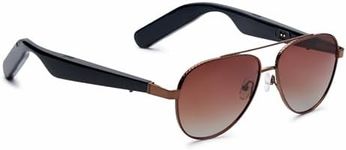 Nautica Admiral Smart Sunglasses for Men & Women - Wireless Smart Glasses with Open Ear Speakers and Microphone, Polarized UV400 Lenses - Brown Gradient (Wide)