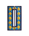 House Numbers Ceramic Tiles, Letters & Frames, Spanish Orange & Blue Design, Tile Size: 11cmH x 6cmW, Number Frame Size: 2 to 13 Tile (Border set)