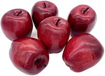 Artificial Apples Fake Fruits Red Delicious Apples for Decoration, Decorative Fruit, Faux Big Red Apples 6 Pcs