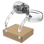 LDJXDADI Chrome 8mm Rearview Mirrors for Touring Road Glide FLTRX Electra Glide FLHT Road King FLHR Street Glide FLHX Sportster Dyna Softail models 1982-2023