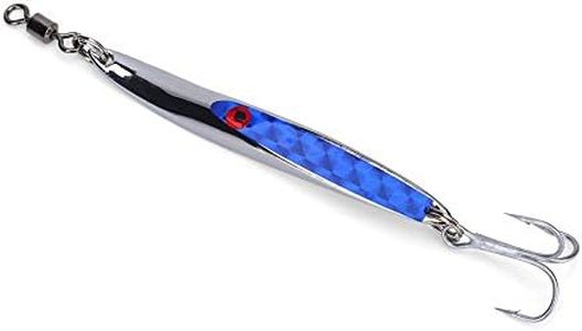 Deadly Dick Lure,Fishing Lures Sequins Bait Metal Bass Hard Spoon Bait Jig Lure Artificial Hook(28g Blue)