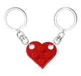 MPK Brick Matching Couple Heart Keychain for Boyfriend Girlfriend Valentines Day Stuff Him Friends Love Set Gifts, Heart Shaped-1panck, Small