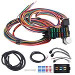 WMPHE 14 Circuit Wiring Harness Kit, Professional Universal Electrical Wire Harness, Car Modification Circuit 14 Fuse Compatible with Chevy Ford Chrysler Mopar Muscle Car