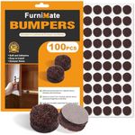 Felt Cabinet Door Bumpers-Small Felt Pads for Cabinet Doors, Cabinet Bumpers Felt, 3/8" Diameter 100PCS, 5mm Thick Self Adhesive Brown