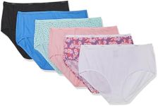 Hanes Women's 6 Pack Cotton Brief, Assorted Pastels, 10