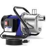 JEFLIKE 1.5HP Water Transfer Pump Electric 950GPH Shallow Well Sprinkler Pump Stainless Steel Pressure Booster Pump for Home, Pool Draining, Irrigation, Rain Barrels