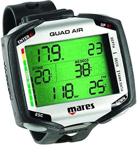 Mares Men Quad Air Tauchcomputer, Black, One Size Air Decompression Limit Monitors - Black/Black, One Size