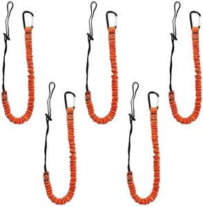 Carivia Tool Lanyard with Buckle Strap 5Pcs, 31.5 "-43.3" Extendable Length Tool Tether Lanyard with Carabiner and Adjustable Loop End, Scaffolding Roofing Fall Protection Tool Belts Accessories