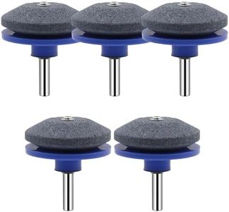 YAUNJI Lawnmower Dull Blade Sharpener, 2024 New Lawn Mower Blade Sharpener Kits, Universal Blade Sharpeners for Lawn Mowers for Any Power Hand Drill (Blue 5 PCS)