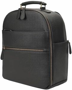 Divvia Camera Backpack Classic Leather with 11 Inch Pad/Tablet Compartment, Professional Camera Bag for Photographers for DSLR Small 10L Black