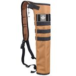 KRATARC Archery Lightweight Back Arrow Quiver Dual Use Hip Arrows Bag with Molle System Foldable Compact Hanged for Target Shooting (Brown -Diameter 4'')