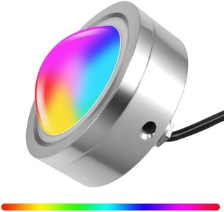 HUSUKU RS3 (2.0) IP68 Underwater 1/2" NPT Standard Boat Drain Plug Light, RGB 3" 36LED 6000LM 60W Upgraded Waterproof Anti-corrosion SUS316L Marine LED Color Changing Light for Fishing Boat Yacht Pool