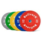 BullrocK Color Rubber Bumper Plates 2.0 for Olympic Weightlifting Gym and Crossfit Competition Standard 2inch 50mm 5kg, 10kg, 15kg, 20kg & 25kg Weight Plate (30 kg Set (5x2, 10x2))