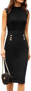 GRACE KARIN Abiti Estivi da Donna con Collo Alto Senza Maniche, Attillato, Cocktail, per Uscire, Nero L