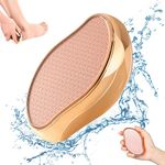 BEZOX Glass Foot File Callus Remover, Innovative Nano Crystal Feet Scrubber for Travel Use, Portable Pedicure Foot Scraper for Cracked Heel - Shinning Golden