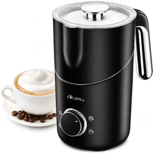 COLDFILL 21.16oz/600ml Milk Frother, 8-in-1 Automatic Milk Frother and Steamer, Electric Hot & Cold Foam Maker, Ergonomic Grip Stainless Steel Detachable Frother for Coffee, Latte, Cappuccino