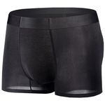 YUSHOW Mens Boxer Shorts Ice silk Underwear Sexy Ultra Soft Breathable Low Rise Trunks 1 Pack