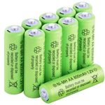 AXFEE AA Rechargeable Batteries, 1.2V 800mAh Pre-Charged Ni-MH Battery, AA Ni-MH for Garden Solar Lights, String Lights, Solar Pathway Lights (10-Pack)