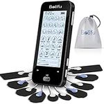 Belifu Dual Channel Tens Unit Electro Muscle Stimulator, Fully Isolated with Independent 24 Modes, Rechargeable Pulse Massager with Electrodes Pads for Pain Relief Body Building