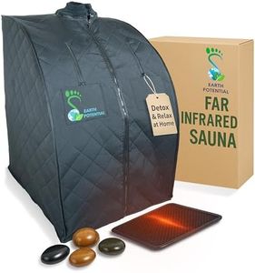 Portable Far Infrared Dry Sauna Tent - 1 Person Indoor Sauna with Timer, Infrared Heaters, Foot Pad & Seat for Detox, Relaxation, Skin Rejuvenation, Improved Circulation, Weight Loss & Pain Relief