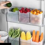 Stewit 6 fridge storage boxes multipurpose containers for storage Space-saving Refrigerator Side Door Organizer for fridge kitchen Fruits, Vegetables Storage- Transparent