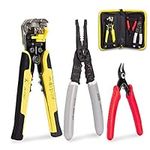 KOTTO Wire Stripper Crimping Tool Kit, 8 Inch Self-Adjusting Wire Stripper, Automatic Wire Stripping Tool with Multi-Tool Wire Cutter and Wire Cutter, Cutting Pliers Tool with Storage Bag