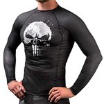 Hayabusa Rash Guard | Marvel The Punisher Long Sleeve Rash Guard | Men Women | Long Sleeve | Black | Medium