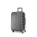 Kenneth Cole REACTION Diamond Tower Luggage Collection Lightweight Hardside Expandable 8-Wheel Spinner Travel Suitcase, Black, 28-Inch Checked, Diamond Tower Luggage Collection