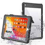 TECHGEAR Waterproof Case for iPad 10.2" 2021/2020 / 2019 (9th / 8th / 7th Generation) [Poseidon Case] Slim Rugged Armour Shockproof Waterproof Case with Built-in Screen Protector + Stand & Strap