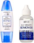 KISS All Mighty Bond Lace Front Wig Glue & Remover Set, Dual Tip Applicator, Instant Drying, Water Resistant, Strong Hold for Wigs, Frontals, Toupees, Safe for Sensitive Skin, Lace Front Wig Remover