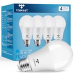 TORKASE A19 LED Light Bulb, 100W Equivalent, 13W 5000K Daylight White LED Bulbs, 1500 Lumens Non-Dimmable, E26 Standard Medinum Base, 85% Energy Efficient UL Listed for Bedroom Home Office, 4 Pack