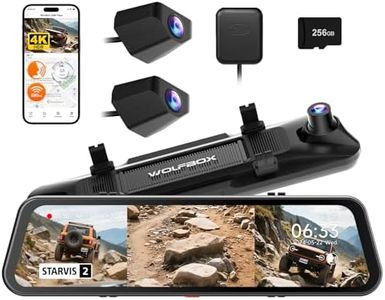 WOLFBOX G900 Tripro Bumper Version Dash Cam for Car, 3 Channel 4K Mirror Dashcam, 8MP STARVIS 2 IMX678, 4K+2.5K+1080P Car Dash Camera Front and Rear Bumper, 5.8GHz WiFi, Voice Control, 256GB Card, GPS
