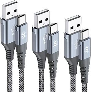 USB C Cable [ 3M+2M+1M,3Pack ] MAXGROUP USB-A to USB-C 3.1A Fast Charging Type C Cable for iPhone 16 15 Pro Max Plus, Samsung Galaxy S24/S23/S22/S21/S20/S10/S9/S8, Sony, Huawei, Google Pixel and More