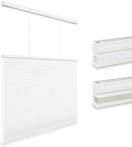 Changshade Top Down Bottom Up Light Filtering Cellular Shades, Cordless Honeycomb Blinds for Windows, Soft Glow & Daytime Privacy, Thermal Insulated, White, 71" W x 72" H