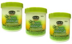 3 x African Pride Olive Miracle Anti Breakage Leave in Conditioner 425 g (Total - 1275 g)