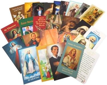 Westmon Works Saint Holy Card Deluxe Bulk Bundle Assorted Catholic Saints and Prayers Gift Bagged Set Made in the USA, Pack of 25