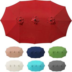 AONETOZ 12 Ribs Umbrella Canopy Replacement for 15ft Double-Sided Patio Umbrella, Frame NOT Included,Burgundy