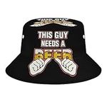 This Guy Needs A Beer Bucket Hat Print Sun Cap Fisherman Hat Travel Beach Cap Outdoor Cap for Women and Men