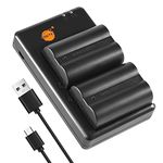 DSTE 2PCS NP-400 D-LI50 (2300mAh/7.4V) Battery Charger Set Compatible for Pentax K10D, K20D Camera
