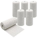 Plaster Cloth Gauze Plaster Bandage Roll Pack of 6 White Bandages Wrap Belly Casting Kit for Body Casts Craft Projects Mask Making Scenery Molds, 6 inch X 106 inch