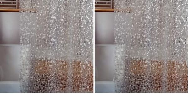 Bostofy Waterproof Shower Curtain Liner 8G EVA Thick Shower Curtain with Heavy Duty 3 Bottom Magnets, Shower Liner for Shower Stall, Bathtubs, 3D Pebble Pattern, 72 x 72,12 Hooks (Pack of 2)